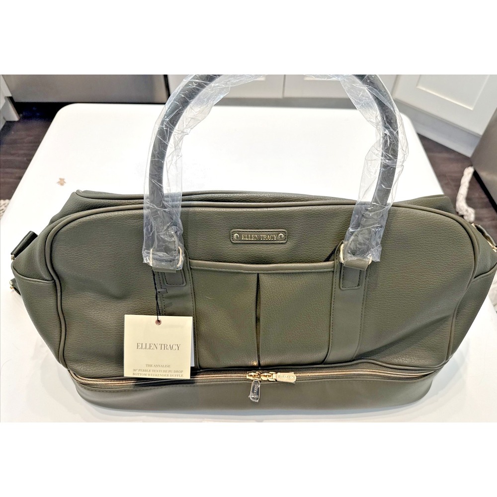 Ellen Tracy Duffle Bag Women Large Olive Green New Annalise Weekender ETD2416